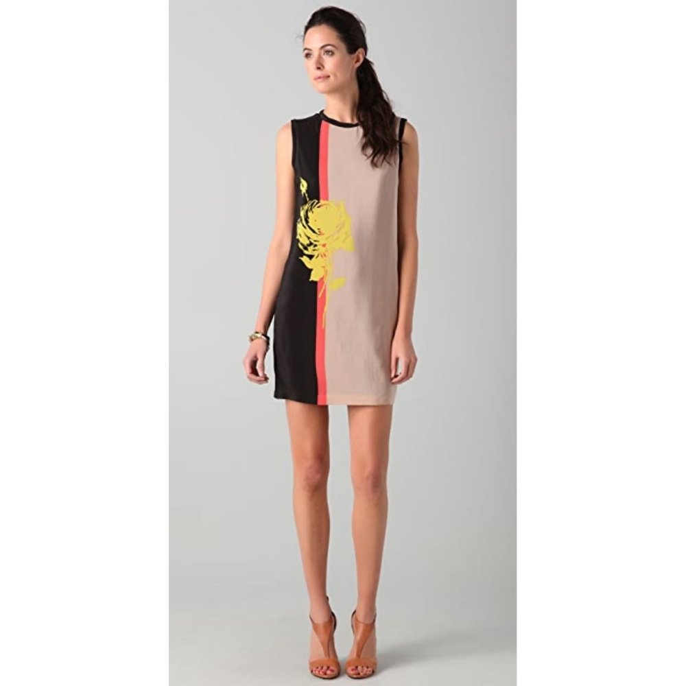 Robert Rodríguez Colorblock Dress 100% Silk Size 0